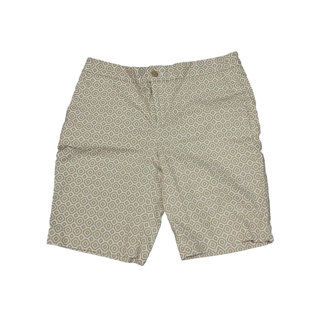 Banana Republic Hampton Fit Modest Shorts Yellow Gold Pattern Sz 6